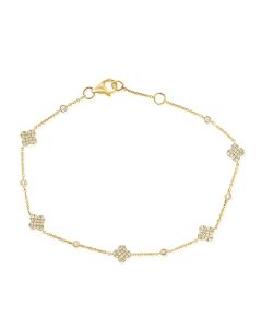 .32CT DIAMOND CLOVER CHAIN BRACELET