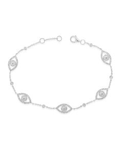 .63CT DIAMOND EVIL EYE CHAIN BRACELET