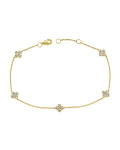 .28CT DIAMOND CLOVER CHAIN BRACELET