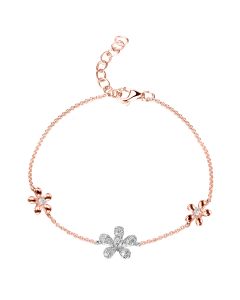 .19CT DIAMOND FLOWER CHAIN BRACELET