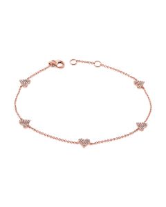 .27CT DIAMOND HEART CHAIN BRACELET