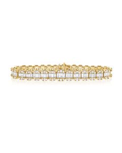 8.91CT BAGUETTES AND DIAMOND GRADUATED TENNIS BRACELET