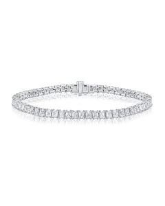 7.93CT EMERALD SHAPE DIAMOND TENNIS BRACELET