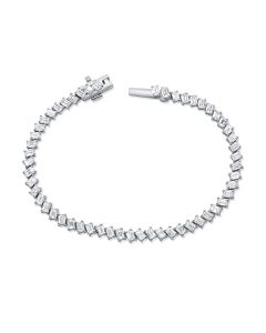 5.78CT EMERALD SHAPE DIAMOND TENNIS BRACELET