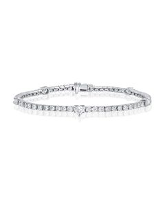 3.40CT EMERALD SHAPE, HEART SHAPE, OVAL SHAPE, PEAR SHAPE AND DIAMOND TENNIS BRACELET
