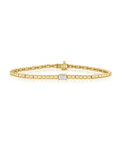 .33CT EMERALD SHAPE DIAMOND SOLITAIRE TENNIS BRACELET