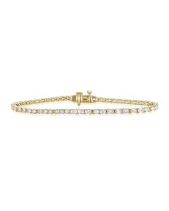 3.74CT EMERALD AND ROUND SHAPE DIAMOND TENNIS BRACELET