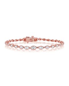 1.73CT MARQUISE SHAPE DIAMOND BEZEL TENNIS BRACELET