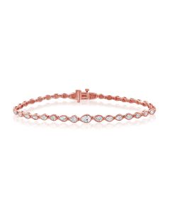 1.86CT PEAR SHAPE DIAMOND BEZEL SET TENNIS BRACELET