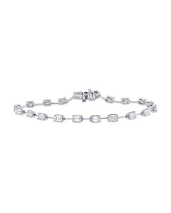 3.95CT EMERALD SHAPE DIAMOND TENNIS BRACELET