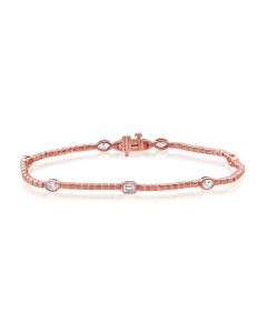 1.26CT EMERALD SHAPE, MARQUISE SHAPE, OVAL SHAPE, PEAR SHAPE DIAMOND BEZEL SET TENNIS BRACELET