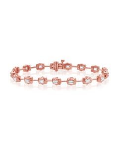 2.43CT EMERALD SHAPE DIAMOND FOUR PRONG TENNIS BRACELET