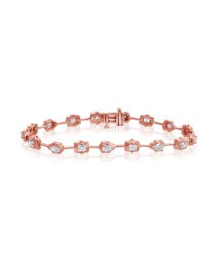 2.43CT EMERALD SHAPE AND PEAR SHAPE DIAMOND TENNIS BRACELET