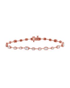 1.69CT EMERALD SHAPE DIAMOND BEZEL SET TENNIS BRACELET