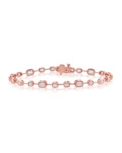 2.82CT EMERALS SHAPE DIAMOND BEZEL BRACELET