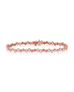 2.18CT OVAL SHAPE DIAMOND BEZEL SET TENNIS BRACELET