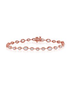 3.25CT OVAL SHAPE DIAMOND BEZEL SET TENNIS BRACELET