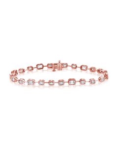 3.62CT EMERALD SHAPE DIAMOND BEZEL SET TENNIS BRACELET