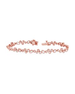 2.89CT PEAR SHAPE AND ROUND DIAMOND BEZEL SET TENNIS BRACELET