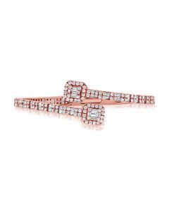 4.48CT BAGUETTES AND ROUND DIAMOND CUFF BRACELET