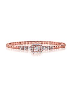 1.04CT BAGUETTES AND ROUND DIAMOND BANGLE