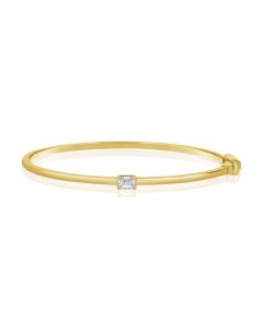 .35CT EMERALD SHAPE DIAMOND SOLITAIRE BANGLE