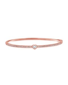 .67CT HEART SHAPE AND ROUND DIAMOND BEZEL BANGLE