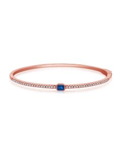 0.75CT SAPPHIRE AND ROUND DIAMOND BANGLE