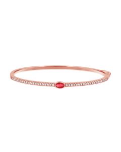 0.81CT RUBY AND ROUND DIAMOND BANGLE