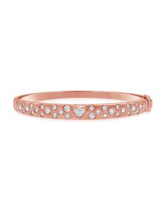 1.67CT HEART SHAPE AND ROUND DIAMOND BEZEL SET BANGLE