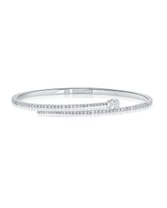 0.99CT OVAL AND ROUND SHAPE DIAMOND CUFF BRACELET