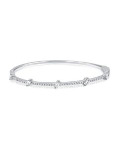 1.20CT EMERALD AND ROUND SHAPE DIAMOND BANGLE