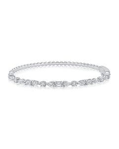 2.02CT PEAR, MARQUISE, EMERALD AND ROUND SHAPE DIAMOND BANGLE