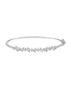 .85CT MARQUISE, PEAR AND ROUND SHAPE DIAMOND BANGLE