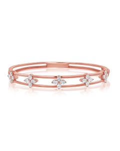 1.68CT OVAL SHAPE DIAMOND FLOWER BANGLE