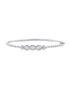 0.67CT PEAR SHAPE, OVAL SHAPE AND ROUND SHAPE DIAMOND BALL BANGLE