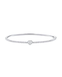 0.32CT HEART SHAPE DIAMOND BALL BANGLE