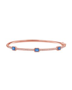1.14CT SAPPHIRE AND ROUND DIAMOND BANGLE