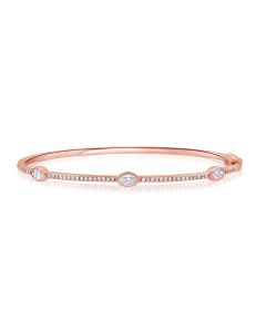 0.69CT MARQUISE AND ROUND SHAPE DIAMOND BANGLE
