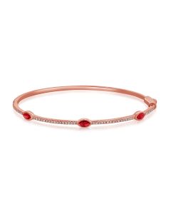 0.80CT RUBY AND ROUND DIAMOND BEZEL SET BANGLE