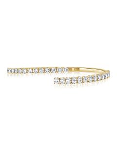 3.80 OVAL AND ROUND SHAPE DIAMOND CUFF BANGLE