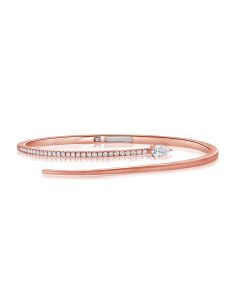 0.70CT PEAR AND ROUND SHAPE DIAMOND CUFF BANGLE