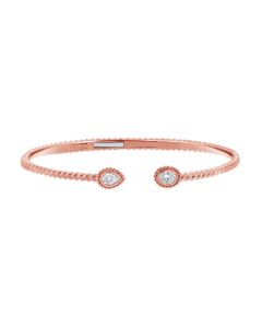 0.45CT OVAL SHAPE AND PEAR SHAPE DIAMOND BEZEL SET CUFF BANGLE