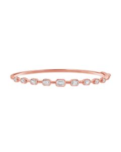 1.35CT EMERALD SHAPE DIAMOND BEZEL BANGLE