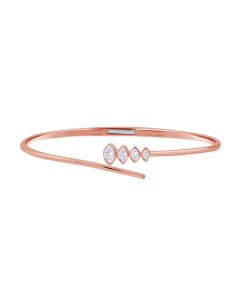 0.44CT MARQUISE SHAPE DIAMOND BEZEL SET CUFF BANGLE