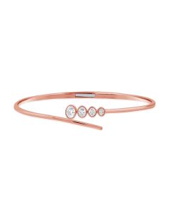 0.55CT OVAL SHAPE DIAMOND BEZEL SET CUFF BANGLE