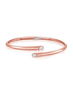 0.40CT PEAR SHAPE DIAMOND BEZEL SET CUFF BANGLE