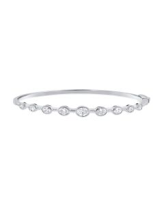 1.38CT OVAL SHAPE DIAMOND BEZEL BANGLE