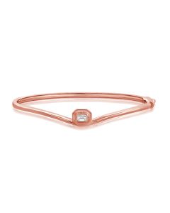 0.21CT EMERALD CUT DIAMOND BEZEL BANGLE