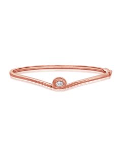 0.21CT OVAL SHAPE DIAMOND BEZEL BANGLE